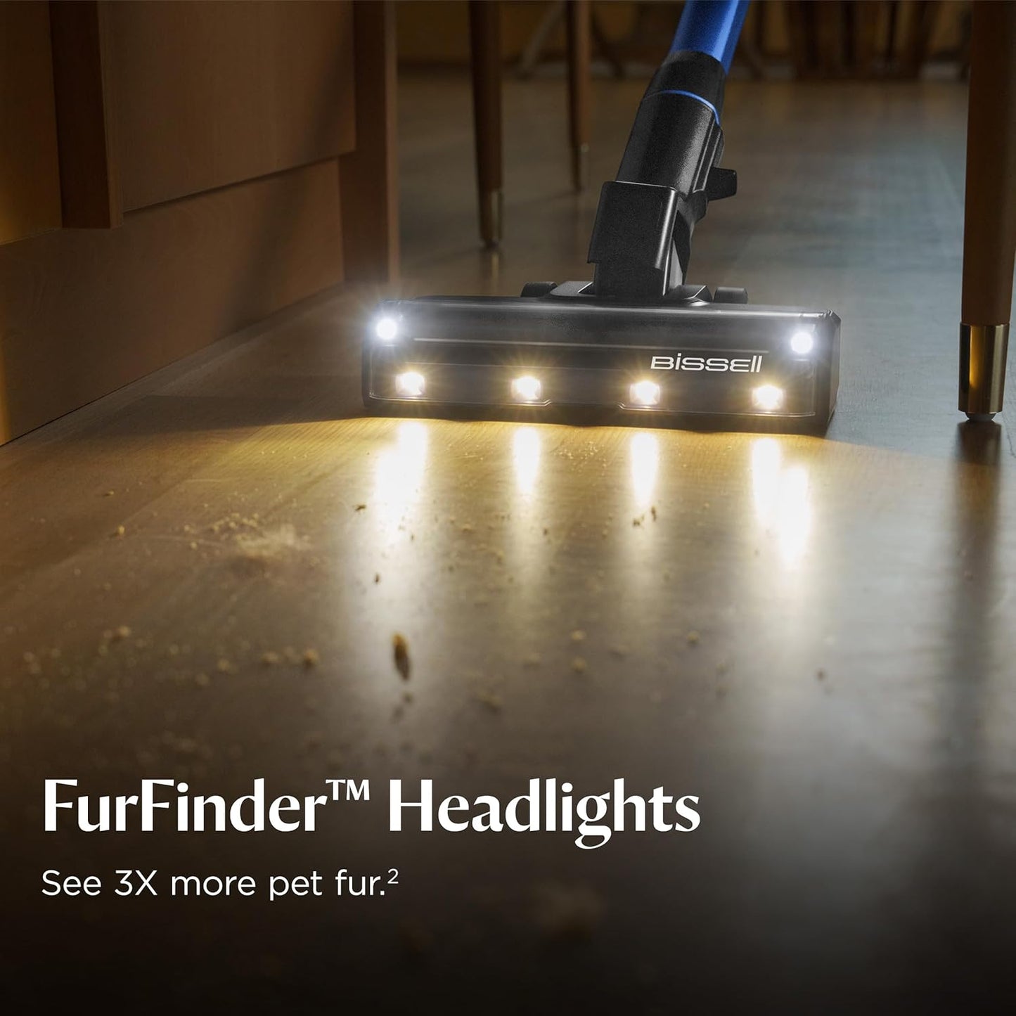 Bissell Powerclean Furfinder 200W Self-Standing Cordless Vacuum, 4052 | Bright Headlights; Wall Mount; Removable Battery; Upholstery Tool; Self-Standing for Easy Storage