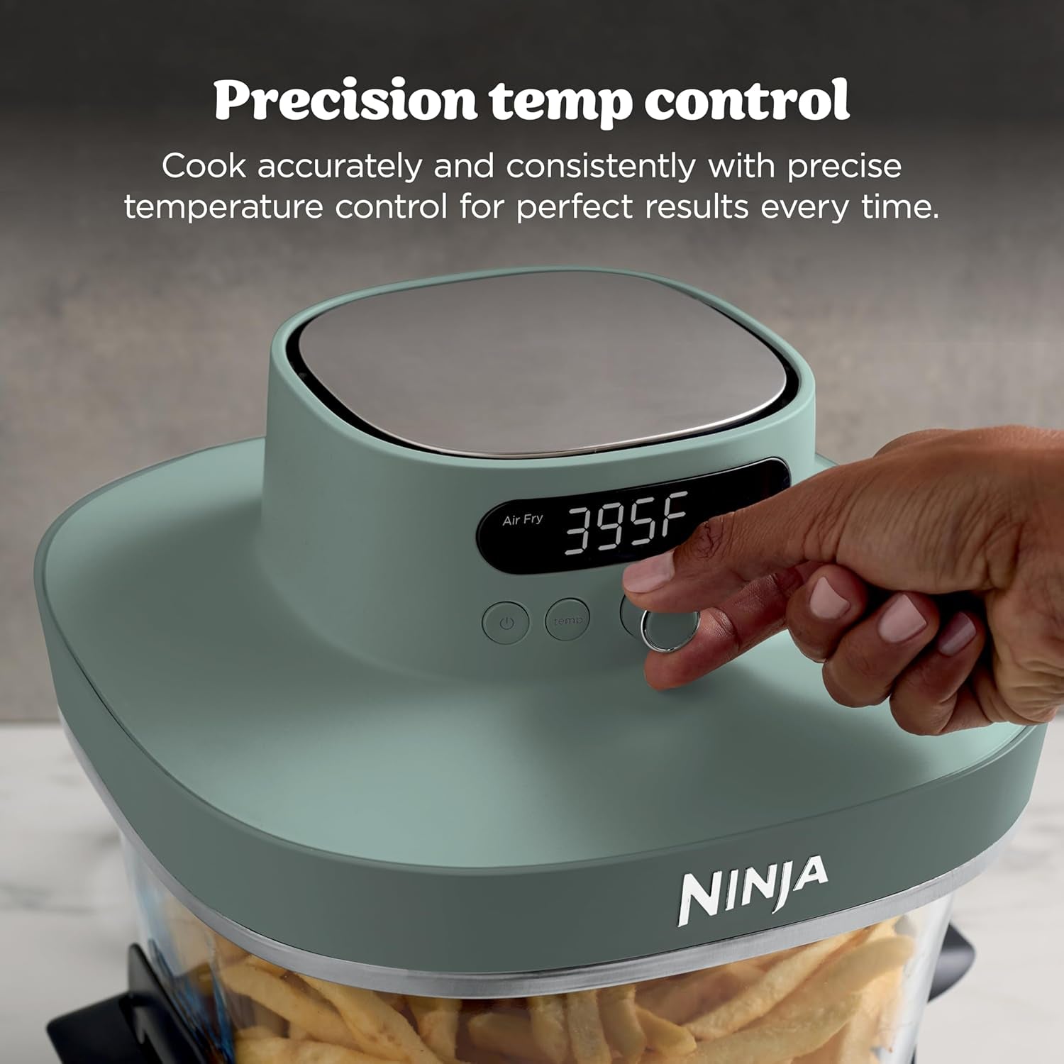 Ninja Crispi Pro Glass Air Fryer, 6-In-1, Ash Grey, AS101DG | Max Crisp, Air Fry, Bake, Roast, Recrisp, Dehydrate, 1800W, 450F Max, 6Qt, 2.5Qt Containers
