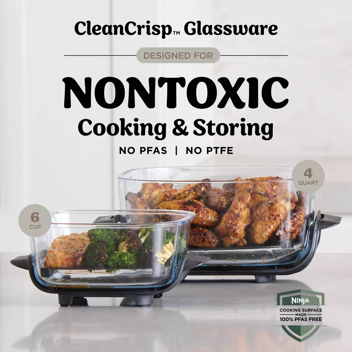 Ninja Crispi 4-In-1 Portable Glass Air Fryer Cooking System