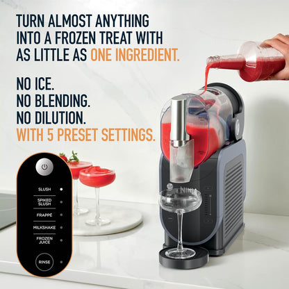 Ninja Slushi Professional Drink Maker, 7+ Servings, Black, FS301 | No Ice Needed, 5 Preset Programs, Rapid Chill Technology, 7+ Servings, 88-Oz Easy-Fill Vessel, Dishwasher Safe Parts
