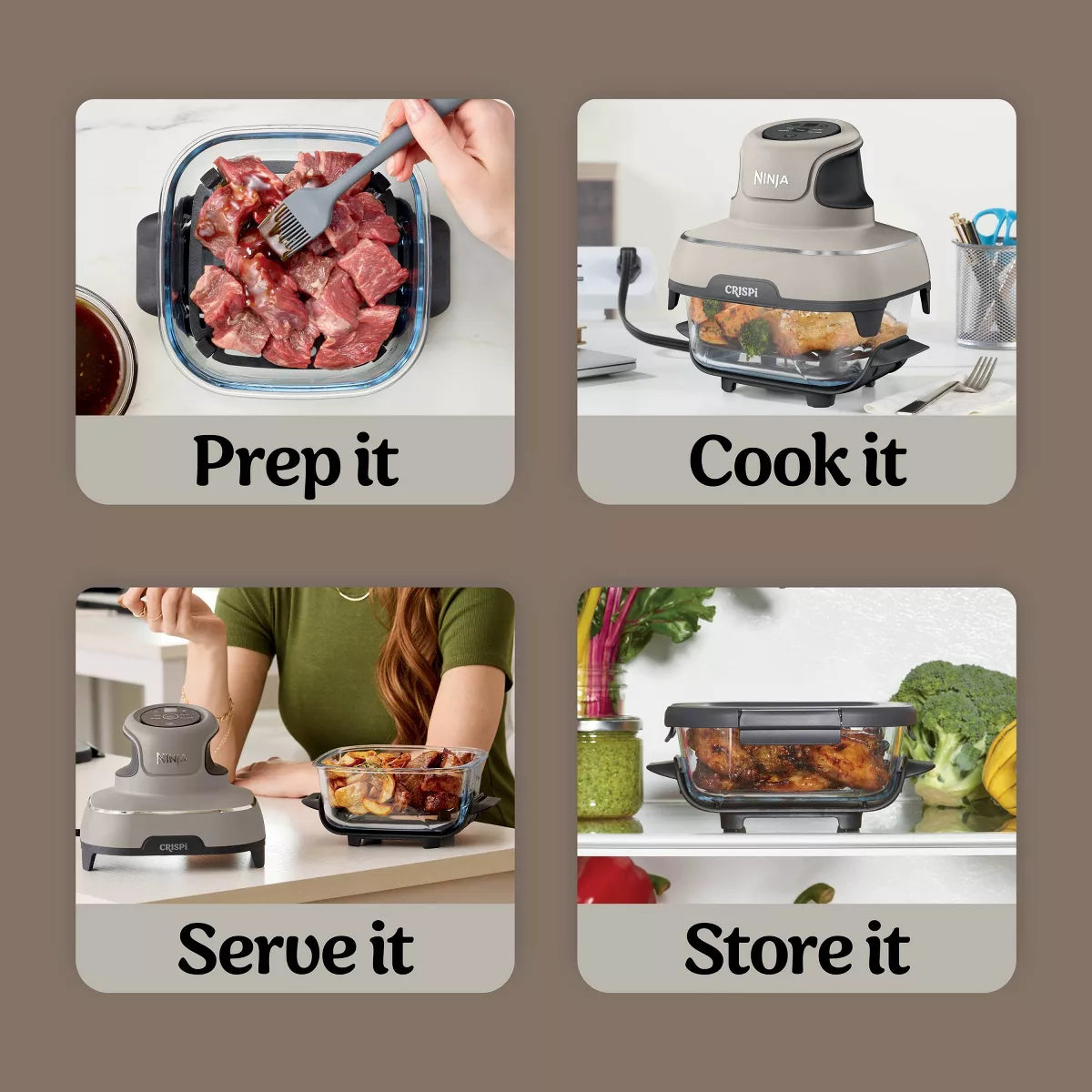 Ninja Crispi 4-In-1 Portable Glass Air Fryer Cooking System