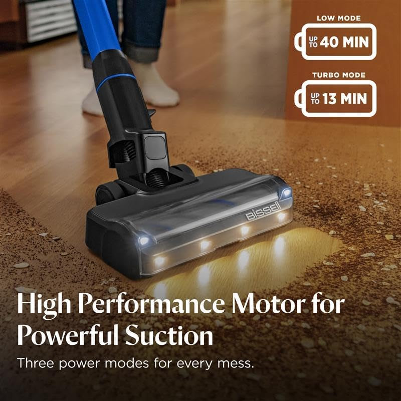 Bissell Powerclean Furfinder 200W Self-Standing Cordless Vacuum, 4052 | Bright Headlights; Wall Mount; Removable Battery; Upholstery Tool; Self-Standing for Easy Storage
