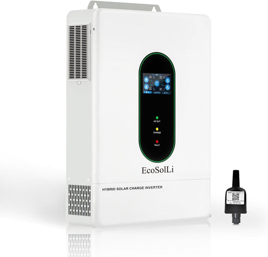 12000W Hybrid Inverter, 48V Split Phase Solar Inverter with Wifi, 120V/240V AC Input/Output (Settable), Built-In 2 MPPT Solar Controllers, Max. 6 Parallel for Home, Rvs, Lead Acid/Li,Ul1741